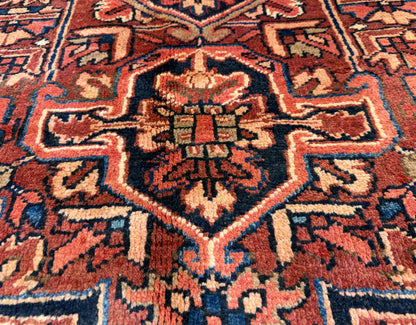 9’4”x12’4” Hand-Knotted Persian Heriz Ahar Area Rug
