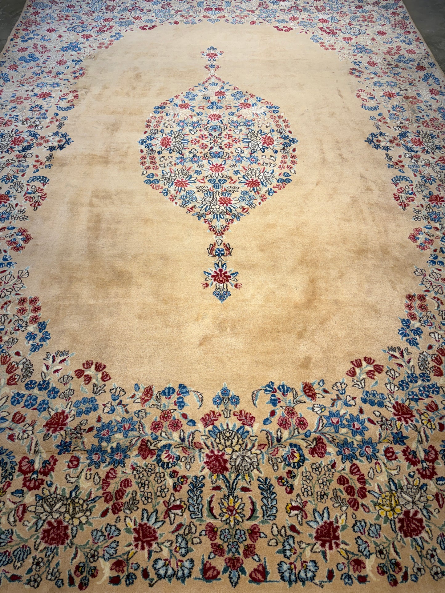 10’x13’ Hand-Knotted Persian Kerman Area Rug