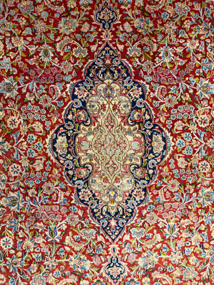 Antique Hand-Knotted Persian Kerman Rug - 9’11”x13’4”