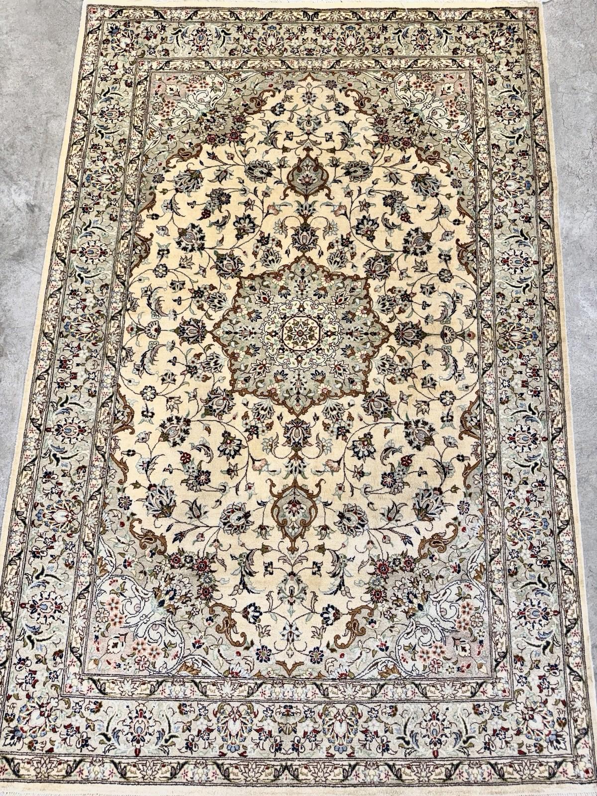 3x5 Luxurious Fine Hand-Knotted 100% Silk Persiane Qume Rug Handmade Beige