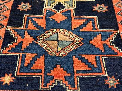 Antique Hand-Knotted Kazak Rug - 4’2”x5’6”