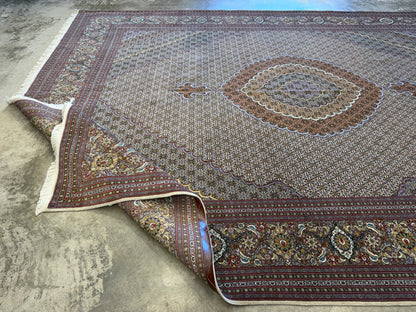10’x13’2” Very Fine Hand-Knotted Persian Tabriz Mahi Area Rug