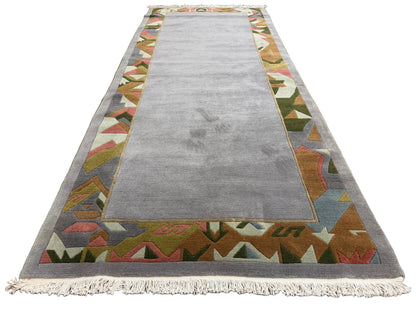 Hand-Knotted Contemporary Runner - 3’11”x9’8”