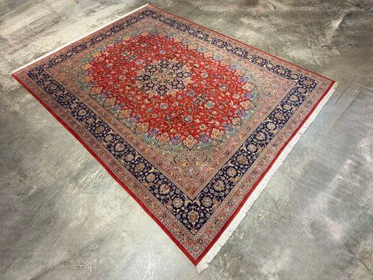 Hand-Knotted Persian Tabriz Rug - 9’9”x12’7”
