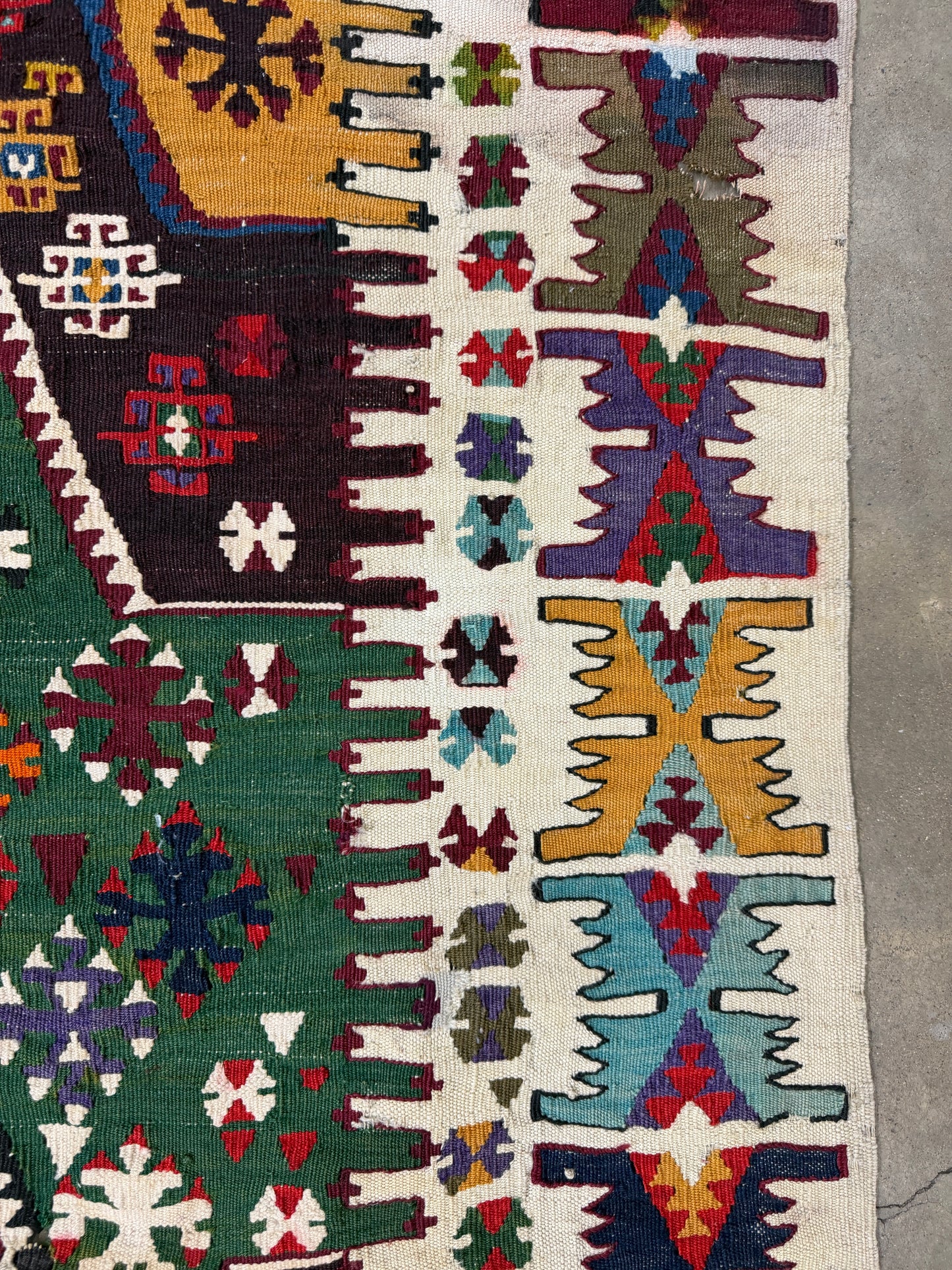 2’9”x14’10” Antique Hand-Woven Wool Flatweave Kilim Runner 2x14 Handmade Tribal Rug