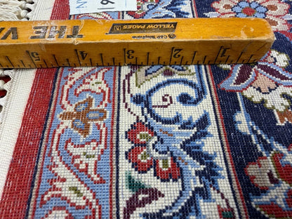 5’x8’ Hand-Knotted Fine Wool & Silk Isfahane Zolfaghari Area Rug - Red Signed