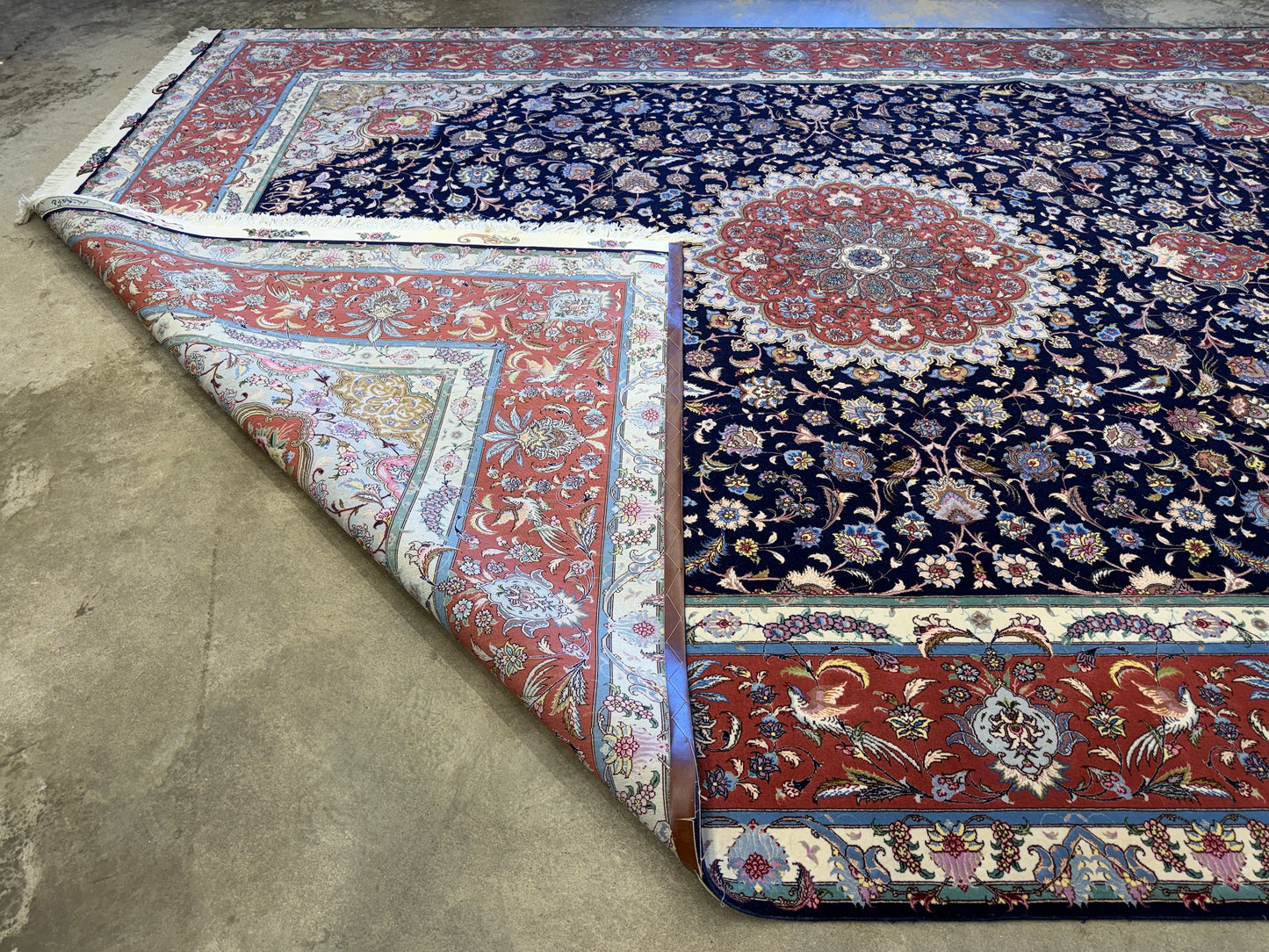 10’x13’7” Very Fine Hand-Knotted Signed Persian Tabriz Area Rug