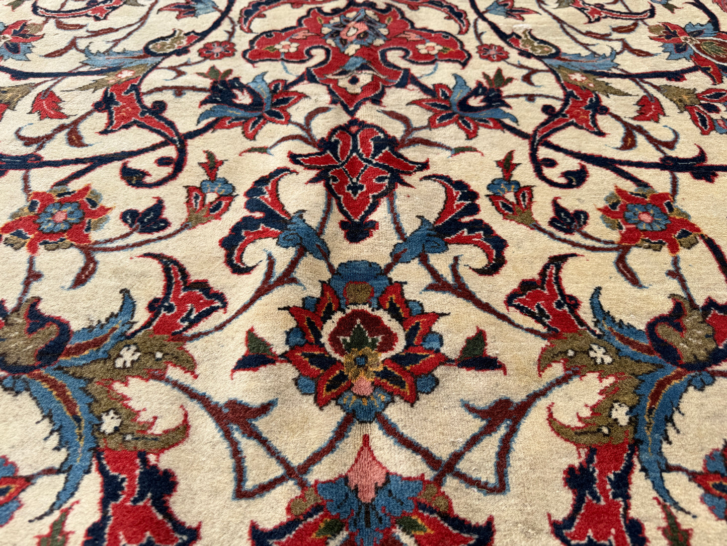 Antique Hand-Knotted Persian Isfahan Rug - 11’2”x18’