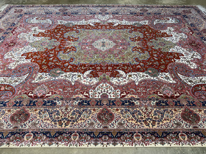 Hand-Knotted 70 Raj Persian Tabriz Pictorial Rug - 10’4”x13’3”