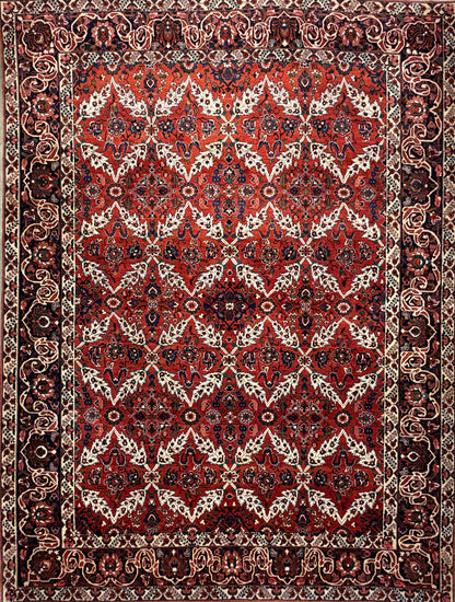 10’5”x14’ Hand-Knotted Persian Bakhtiari Saman Area Rug