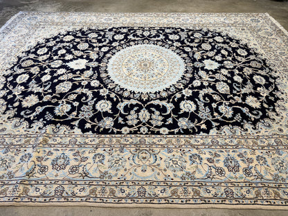 Hand-Knotted Persian Nain Rug - 10’x13’1”