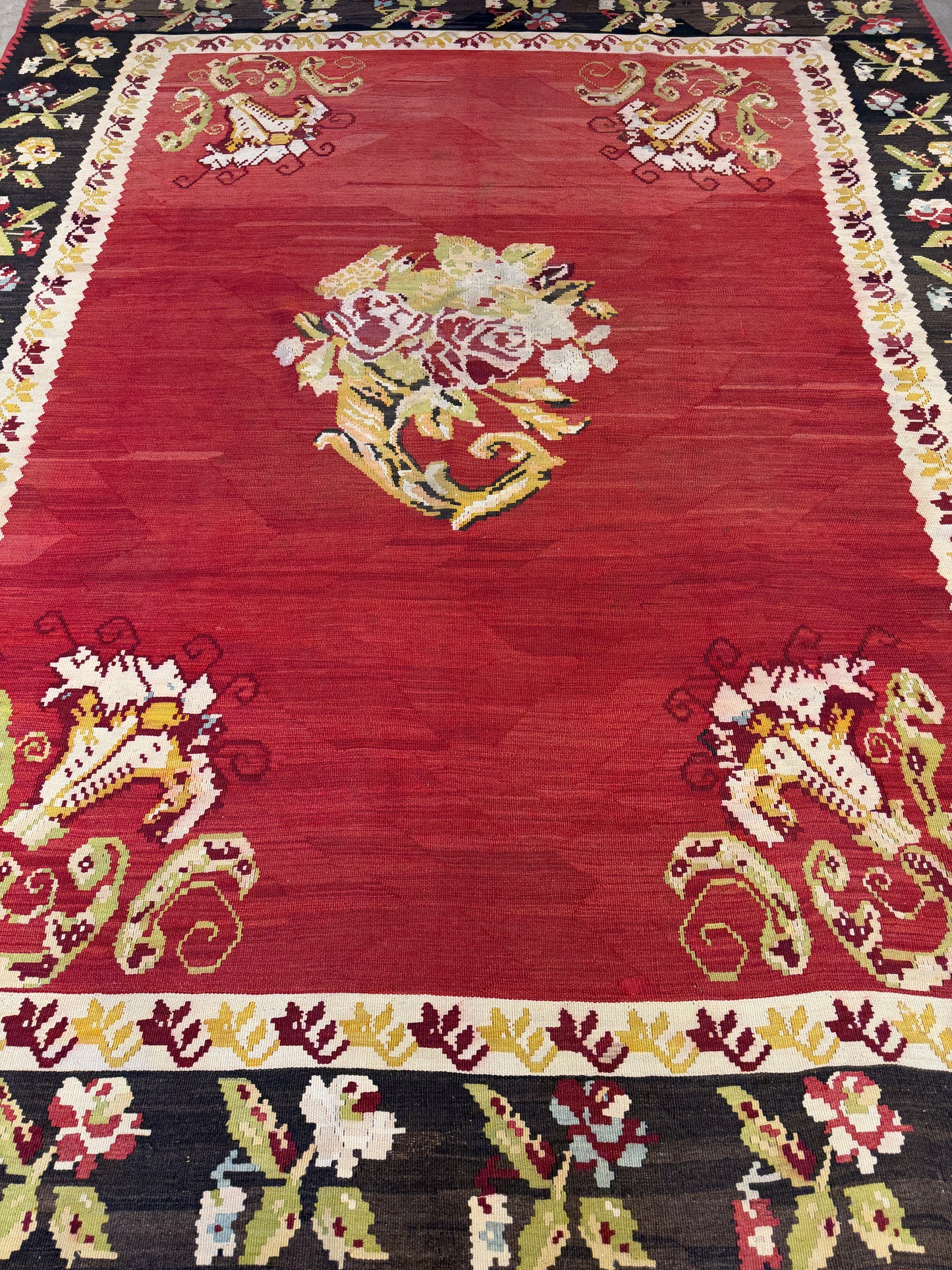 Antique Flatweave Aubusson Rug - 8’x10’