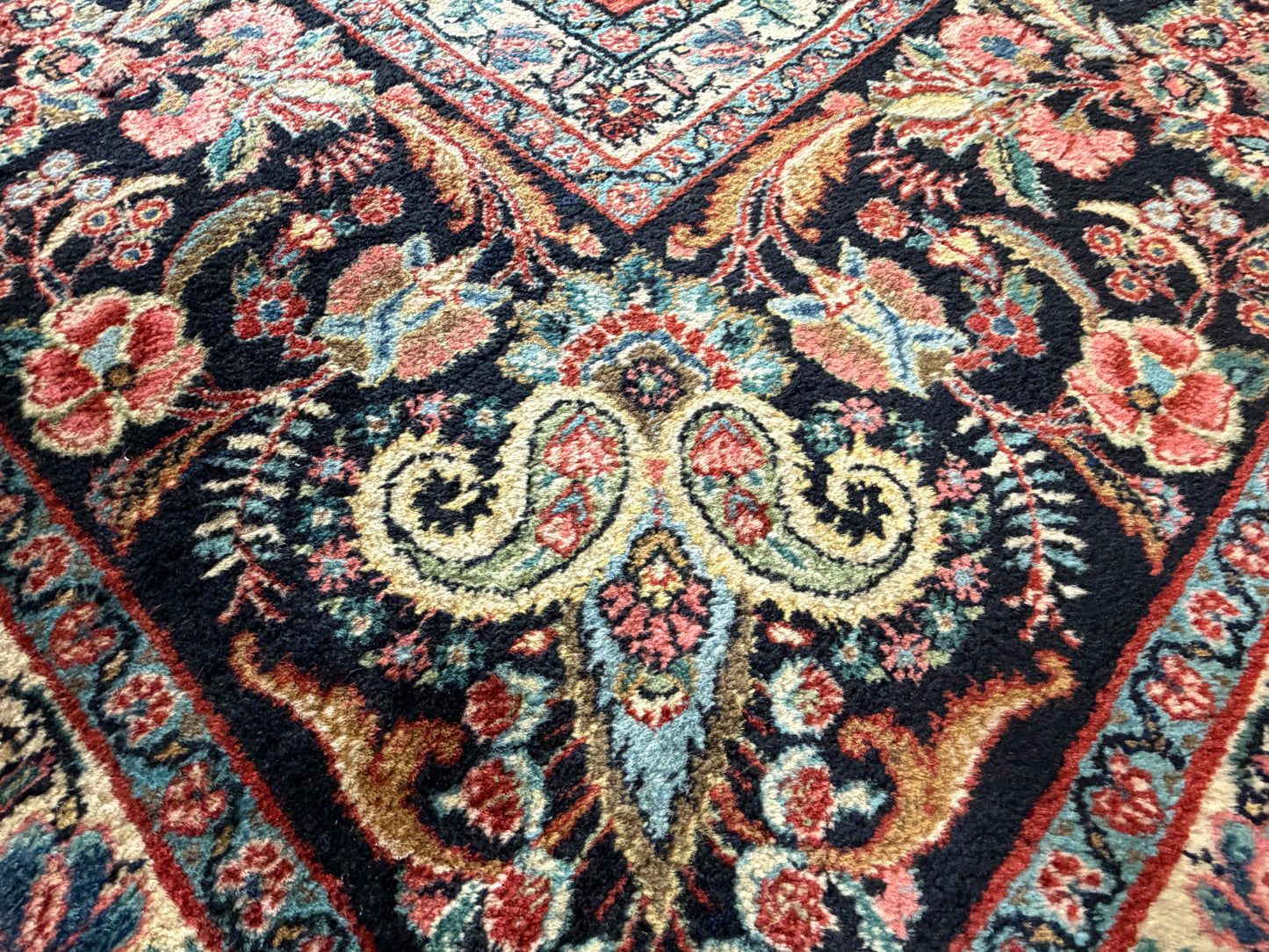 10’1”x12’4” Antique Hand-Knotted Persian Ghazvin Area Rug