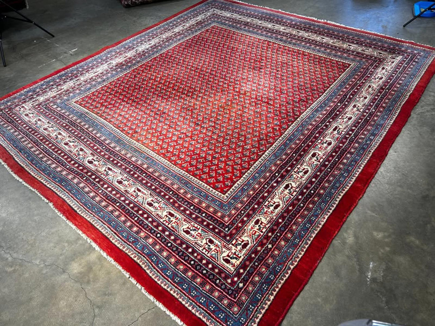 7'6"x8'5" Handmade 100% Wool Persian Sarouk Rug