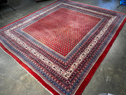 7'6"x8'5" Handmade 100% Wool Persian Sarouk Rug