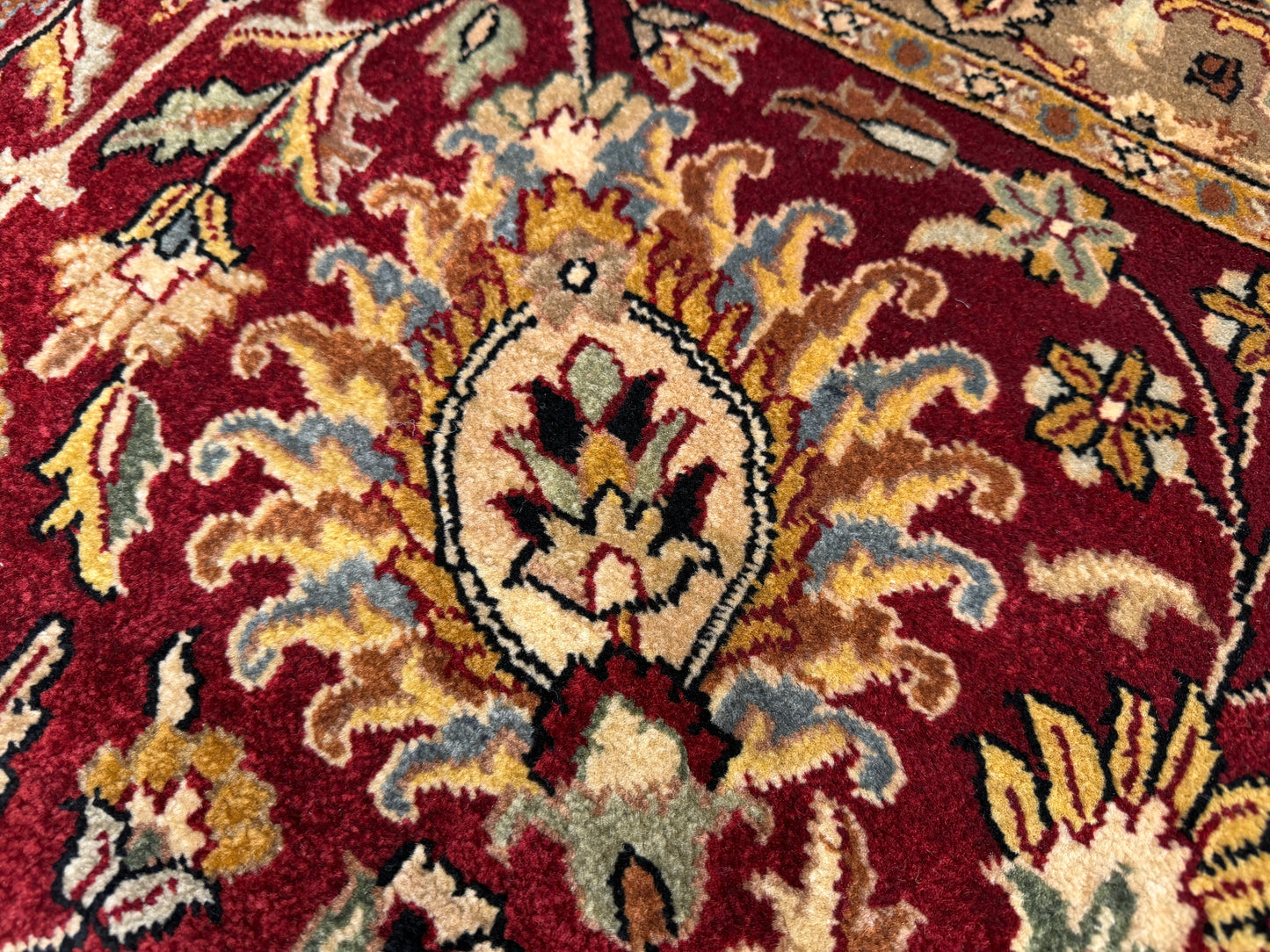 8’9”x12’3” Hand-Knotted Very Fine Wool Agra Area Rug 50 Raj