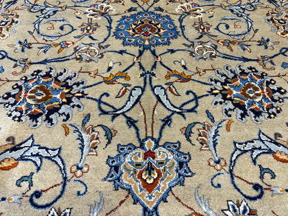 Hand-Knotted Persian Kashan Rug - 9’9”x13’8”