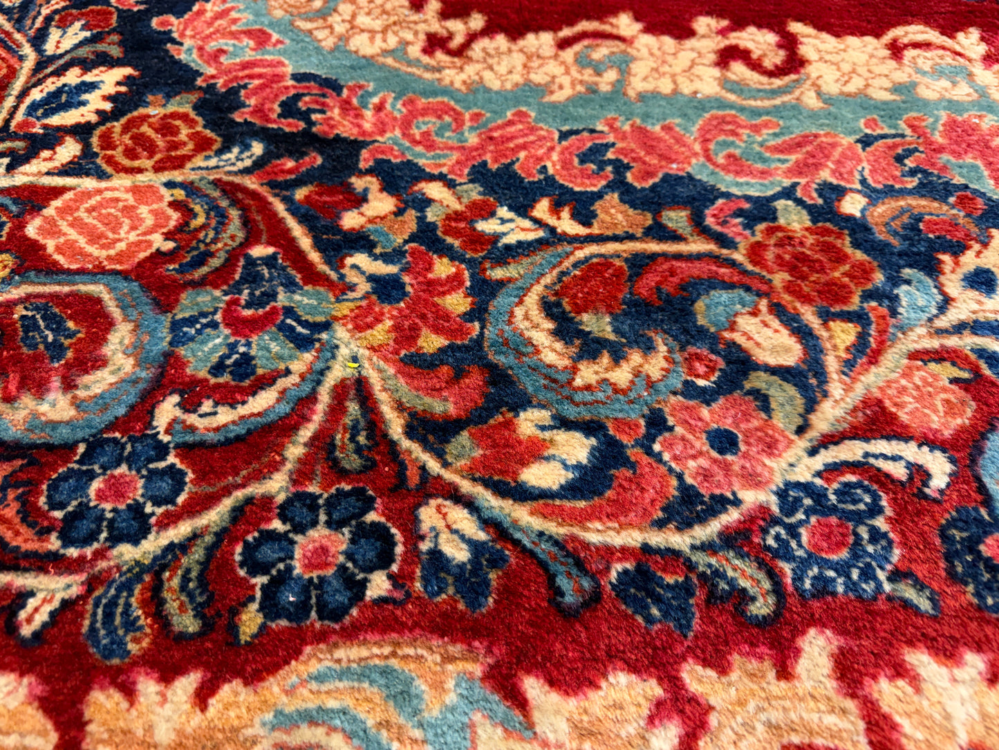 11’7”x12’10” Hand-Knotted Persian Sarouk Area Rug
