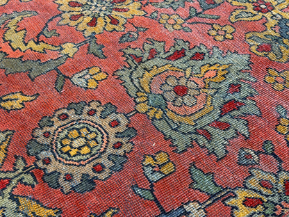 Antique Hand-Knotted Persian Tabriz Rug - 9’x11’7”