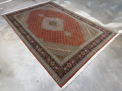 Hand-Knotted Persian Tabriz Mahi Rug - 6'6"x9'6"