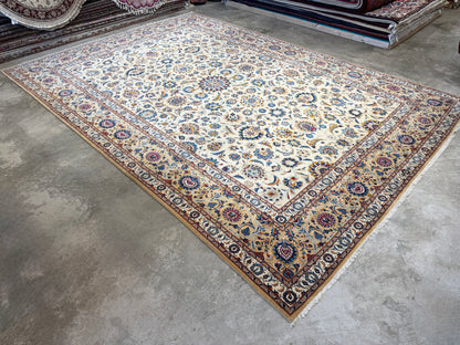 10’6”x14’6” Hand-Knotted Persian Kashan Area Rug