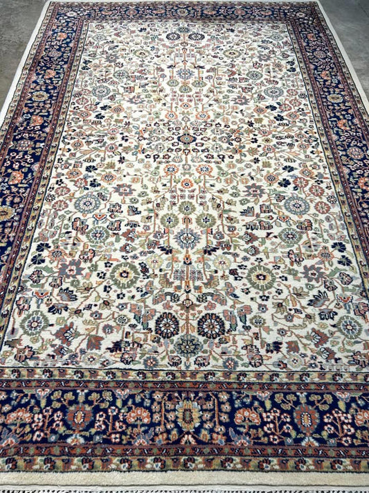 6'8"x9'1" Handmade 100% Wool IndoTabriz Rug