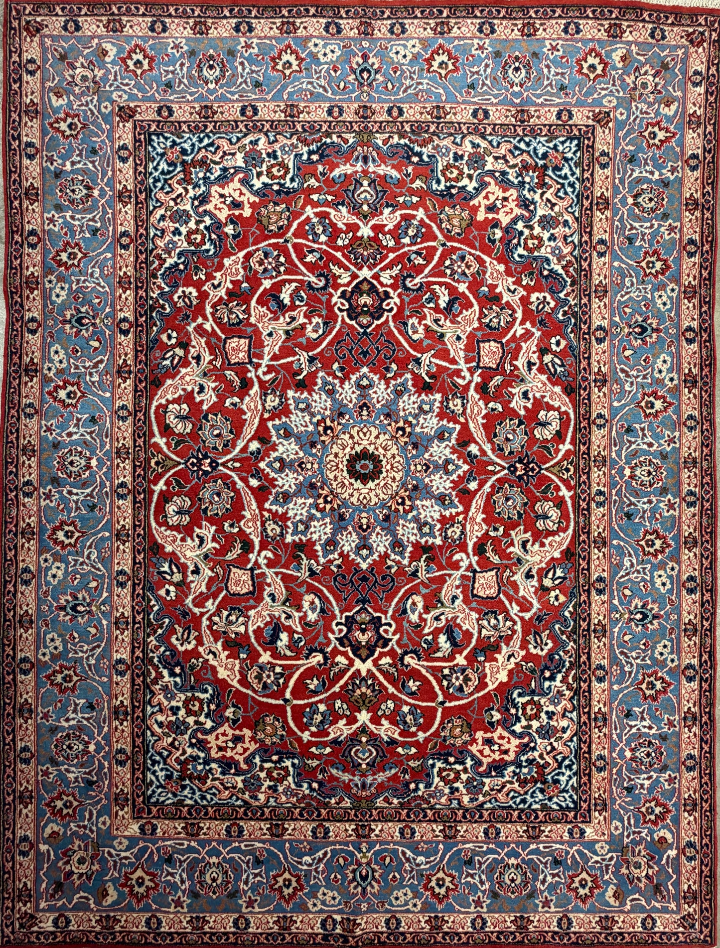 Hand-Knotted Persian Isfahan Rug - 5’1”x6’10”