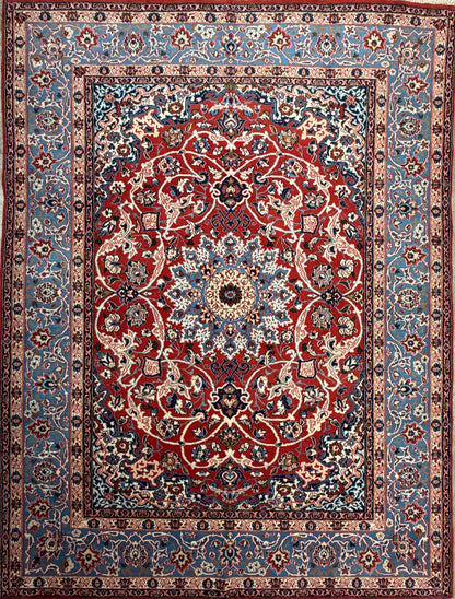 Hand-Knotted Persian Isfahan Rug - 5’1”x6’10”