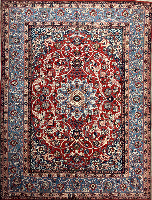 Hand-Knotted Persian Isfahan Rug - 5’1”x6’10”