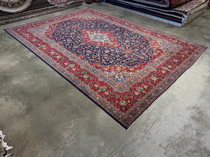 Hand-Knotted Persian Kashan Rug - 9’7”x13’3”