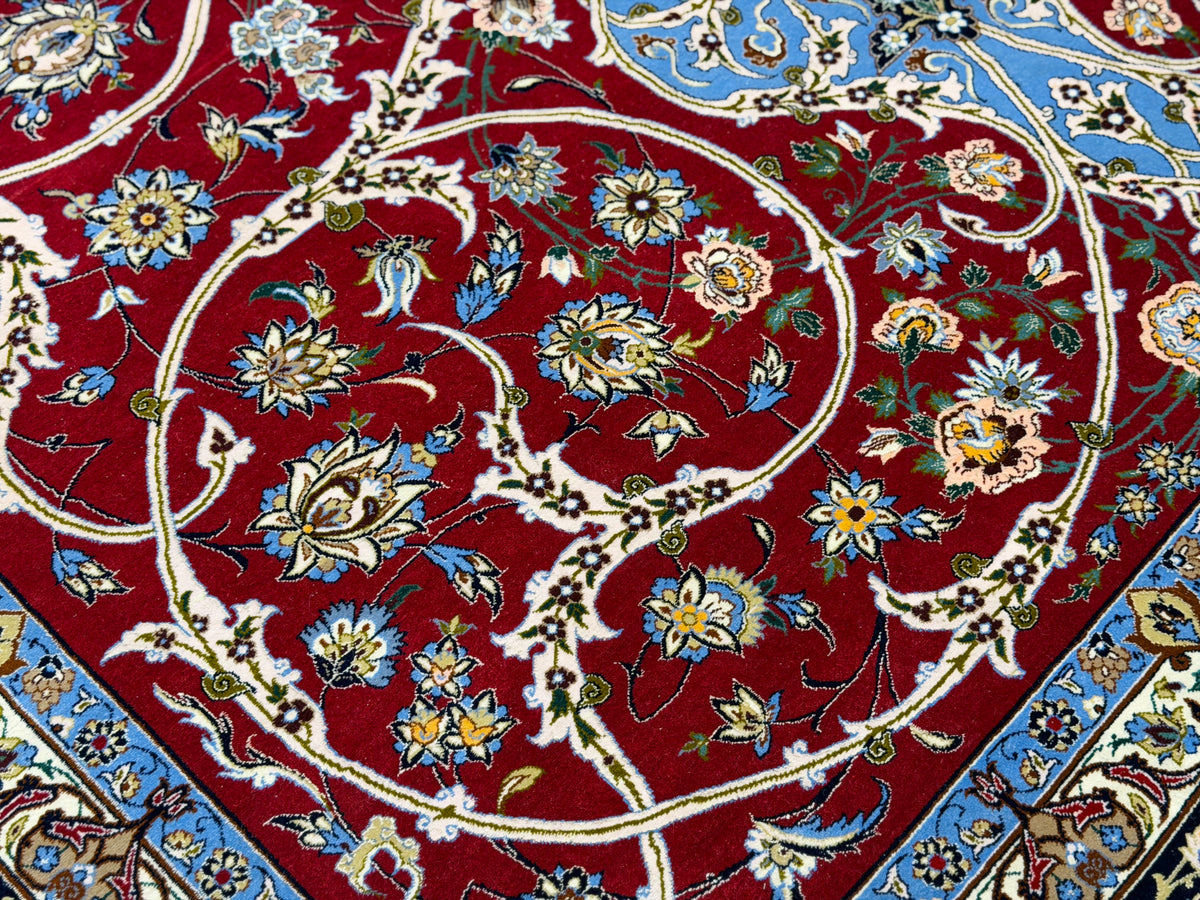 Hand-Knotted Persian Isfahan Rug - Signed Asachi - 6'10"x10'4"