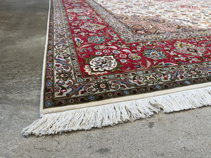 Hand-Knotted 60 Raj Persian Tabriz Rug - 9’10”x13’8”