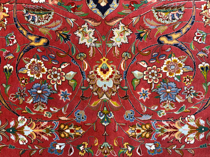 9’8”x13’4” Very Fine Hand-Knotted Persian Tabriz 80 Raj Signed Gharabaghi Area Rug