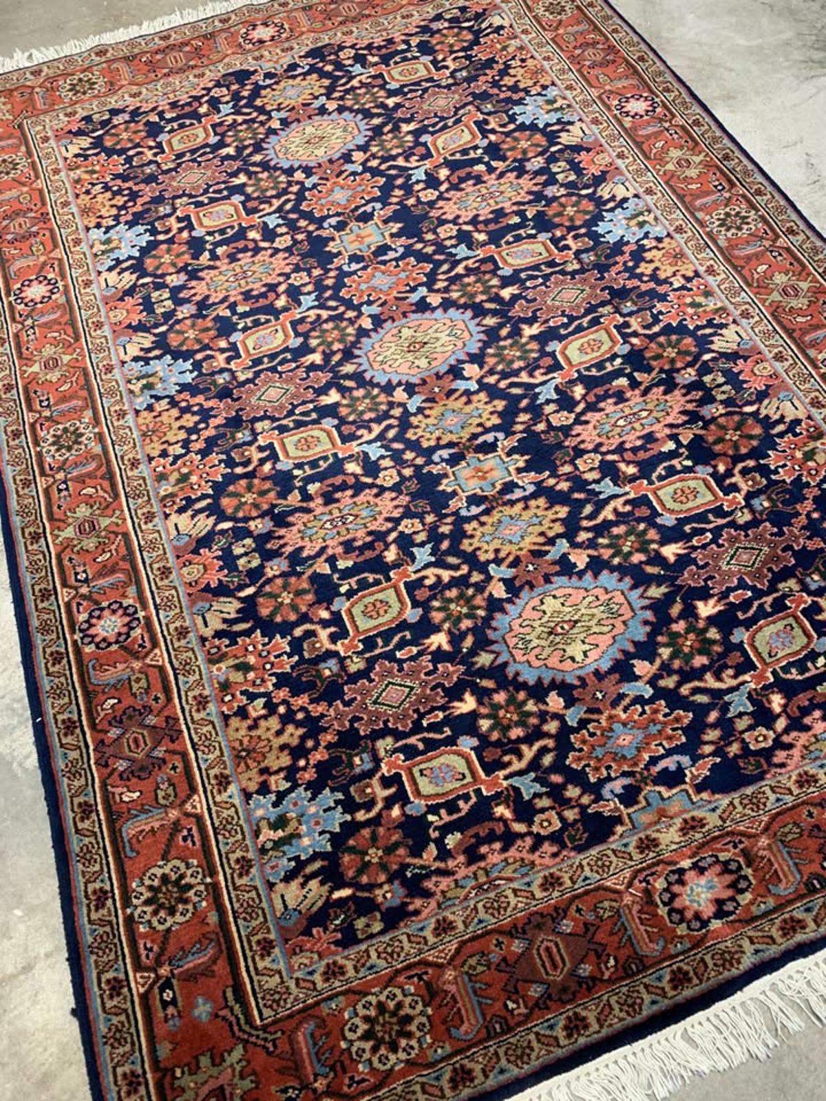 5'5"x7'1" Handmade 100% Wool IndoMahal Rug