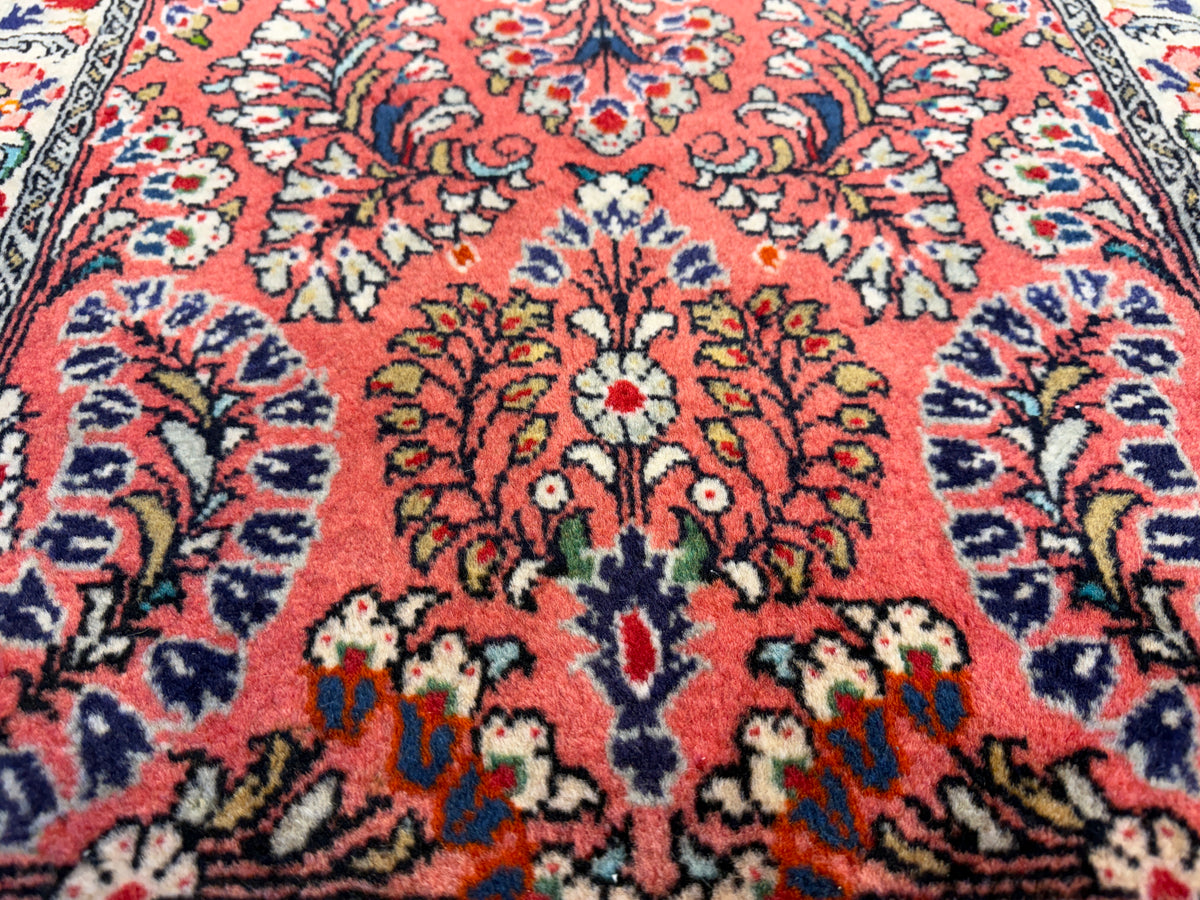 Hand-Knotted Persian Sarouk Rug - 2’2”x4’6”