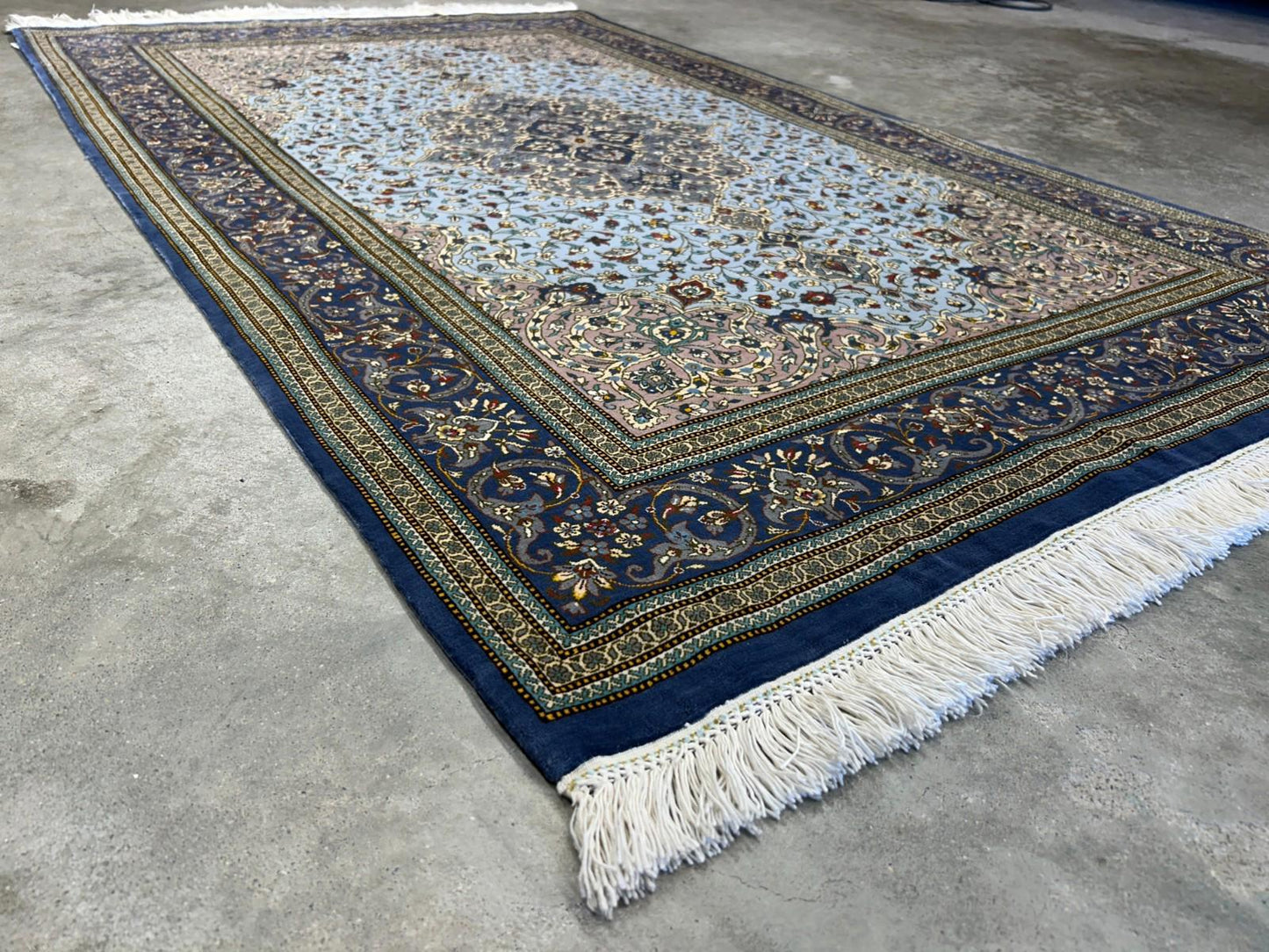 3x5 Luxurious Fine Hand-Knotted 100% Silk Signed Persiane Qume Rug Handmade