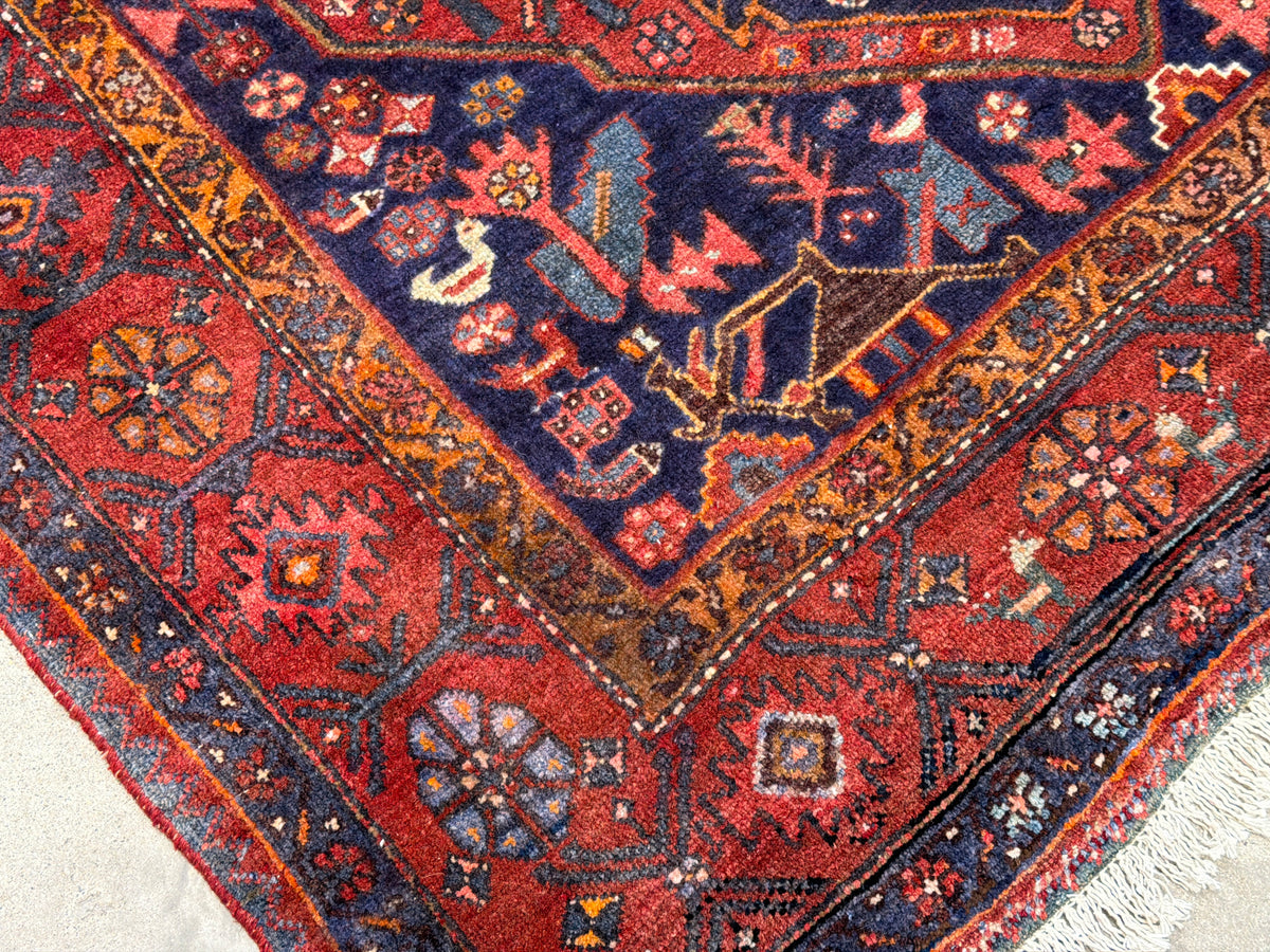 Antique Hand-Knotted Persian Bidjar Rug - 4’3”x7’7”