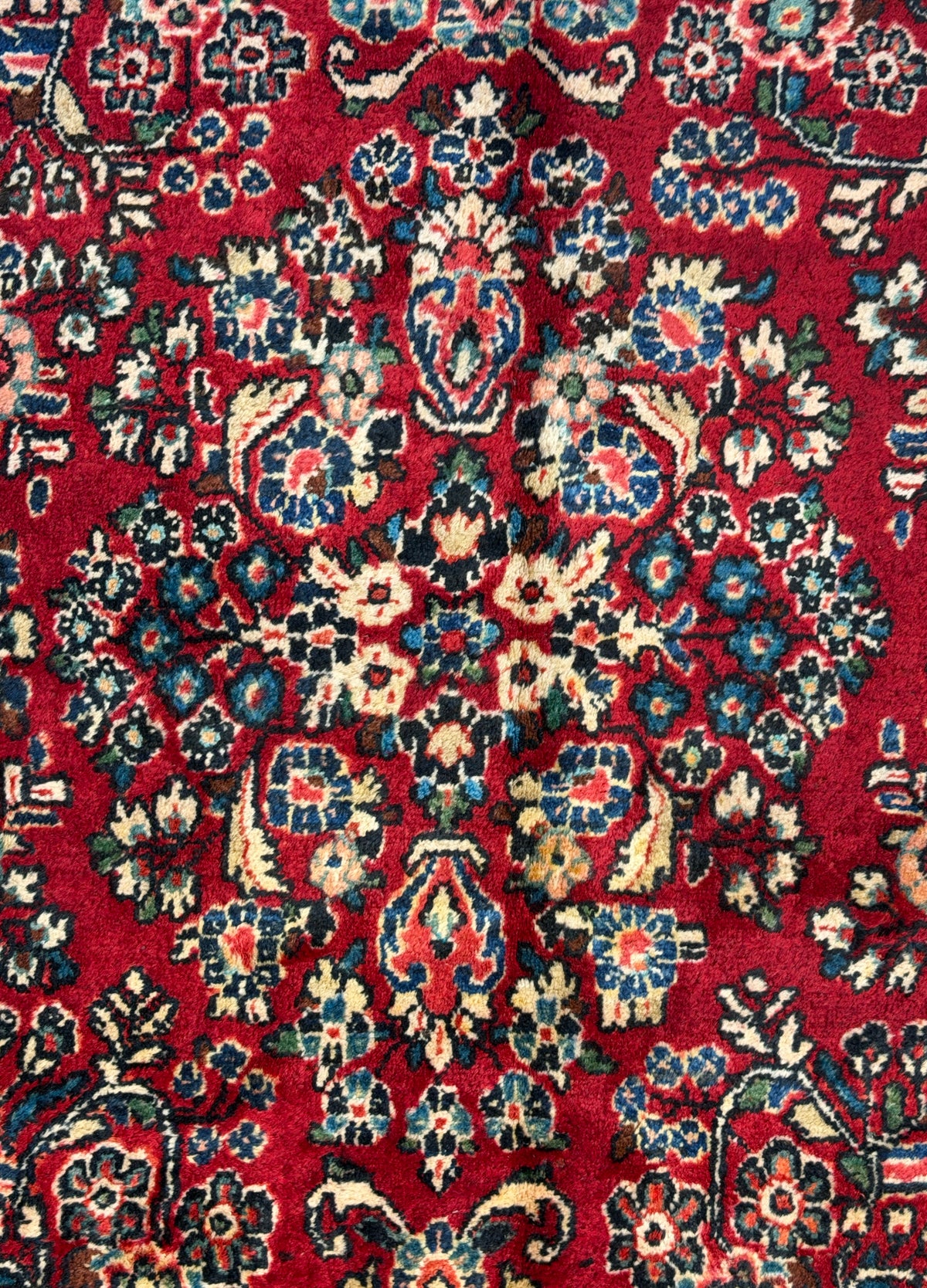 Antique Hand-knotted Persian Sarouk Rug - 8'10"x12'2"