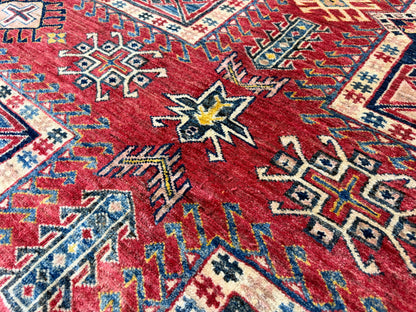 11’x12’3” Hand-Knotted Wool Kazak Area Rug