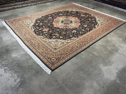 8’1”x10’ Hand-Knotted Fine Wool & Silk Herize Area Rug - Handmade Carpet 8x10