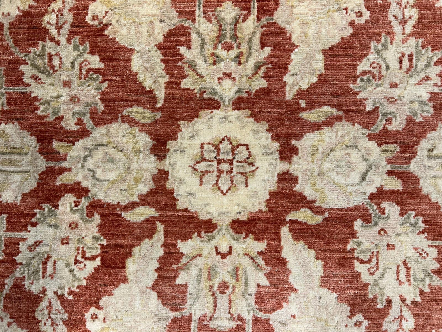 4'x5'9" Hand-knotted Wool All-Over Area Rug - Handmade Carpet Red 4x6