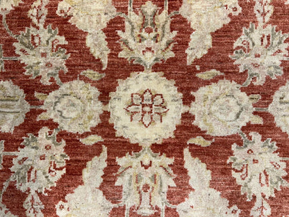 4'x5'9" Hand-knotted Wool All-Over Area Rug - Handmade Carpet Red 4x6