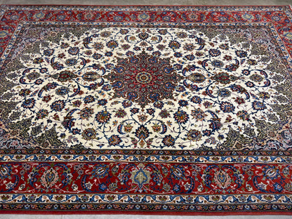 Hand-Knotted Persian Isfahan Rug - Signed Qorbani -  6’9”x10’3”