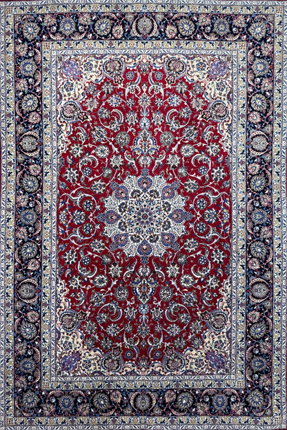 Hand-Knotted Persian Isfahan Rug - 6’9”x10’3”