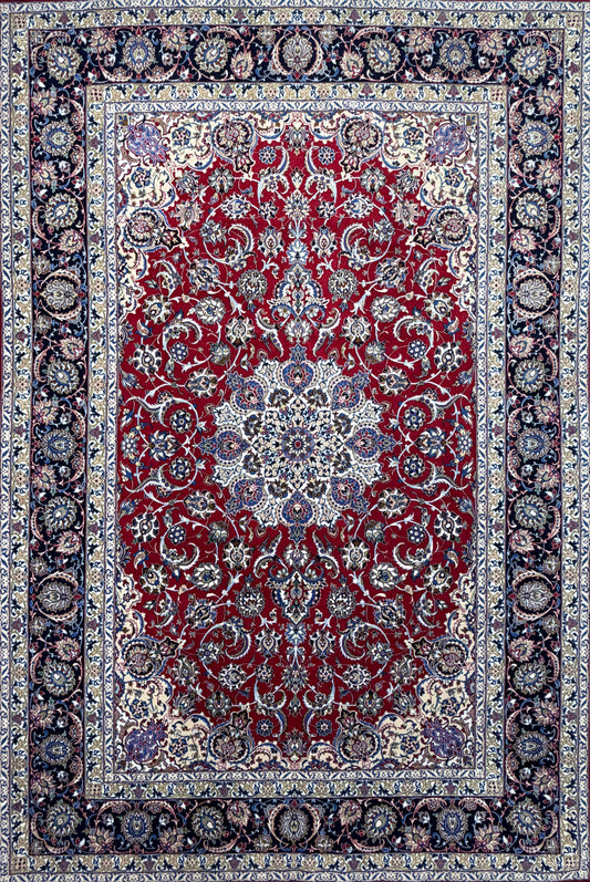Hand-Knotted Persian Isfahan Rug - 6’9”x10’3”