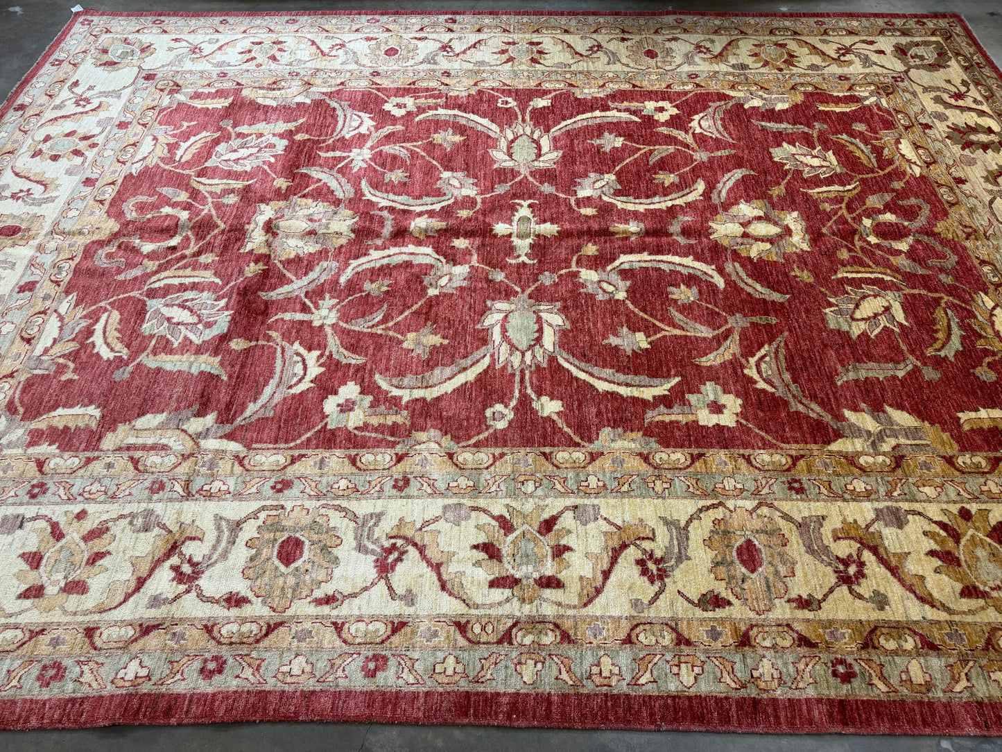 10’9”x14’6” Hand-Knotted Wool Agra Rug Handmade All-over Area Carpet
