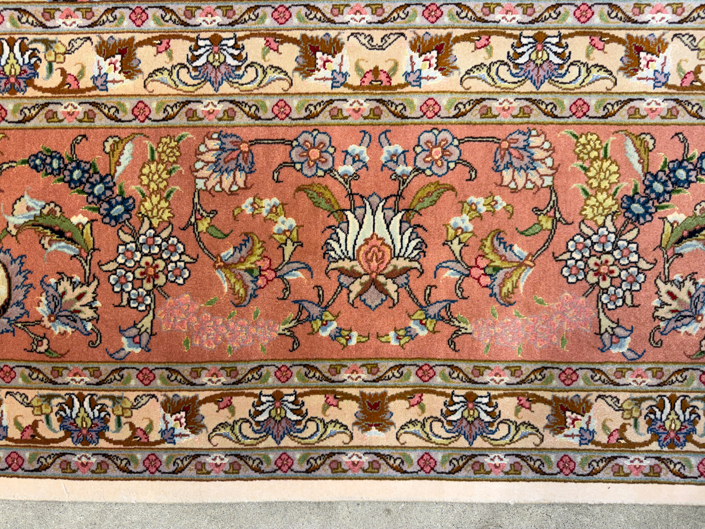 Hand-Knotted 60 Raj Persian Tabriz Rug - 10’x13’1”