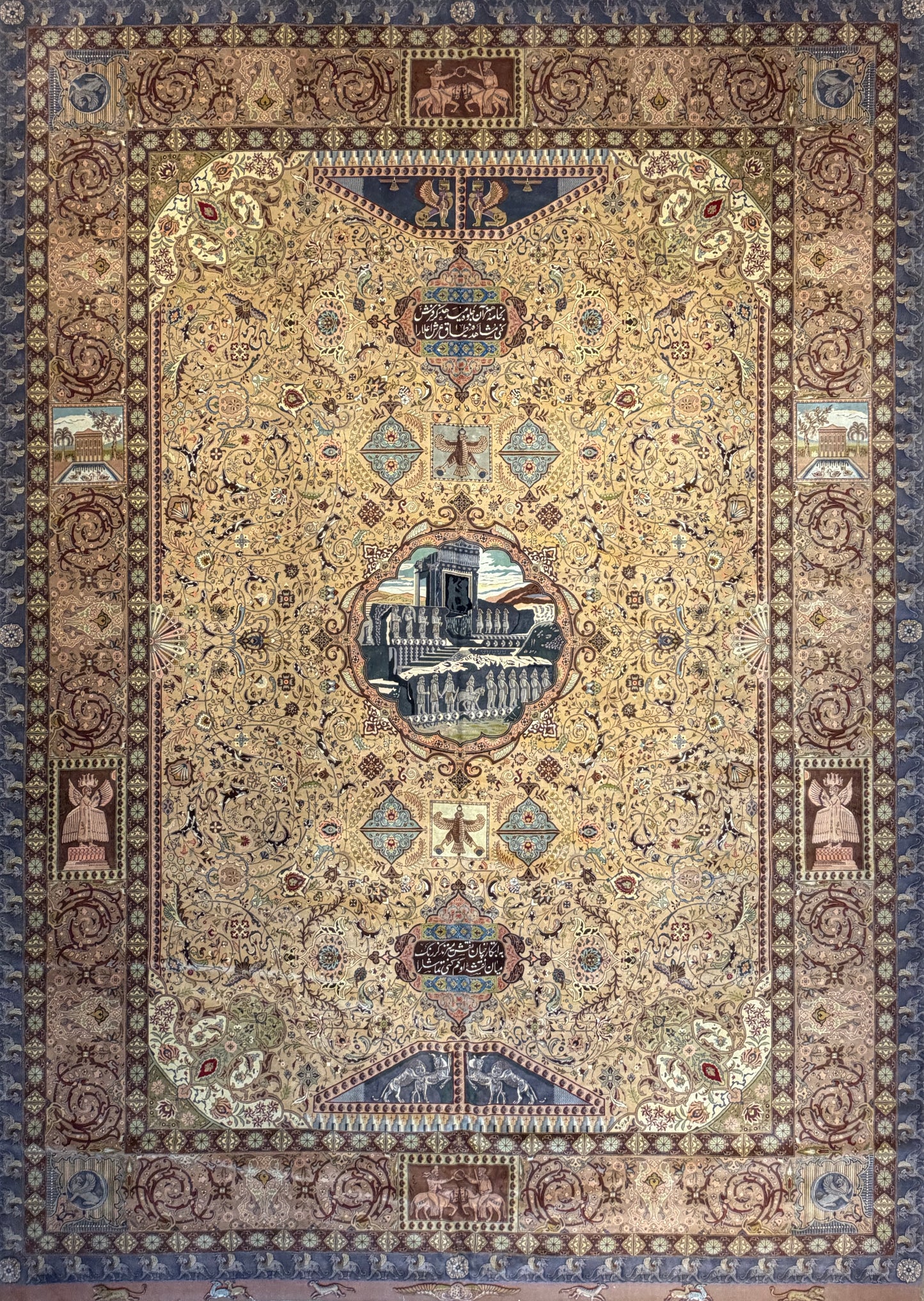 11’3”x16’3” Hand-Knotted 70 Raj Signed Persian Tabriz Rug