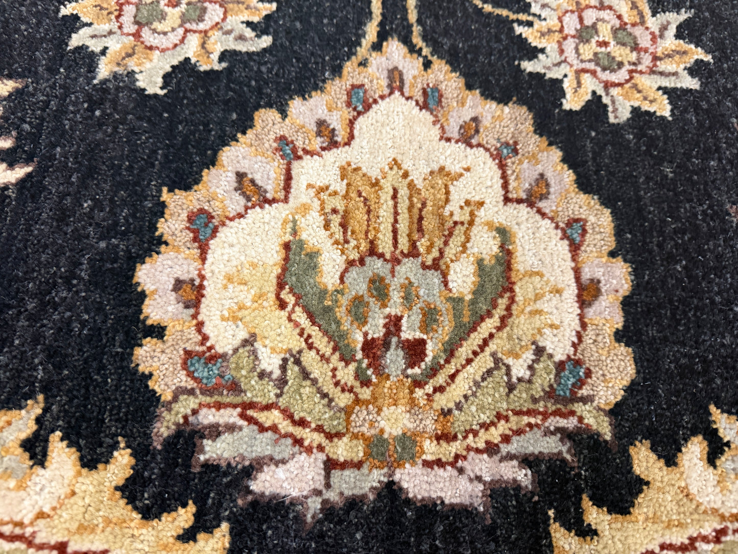 8’ Diameter Hand-Knotted Wool Indian Round Oriental Rug - 8x8 Handmade Carpet