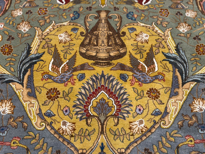 Hand-Knotted 60 Raj Pictorial Persian Tabriz Rug - Signed Nazeri - 5'10"x8'3"